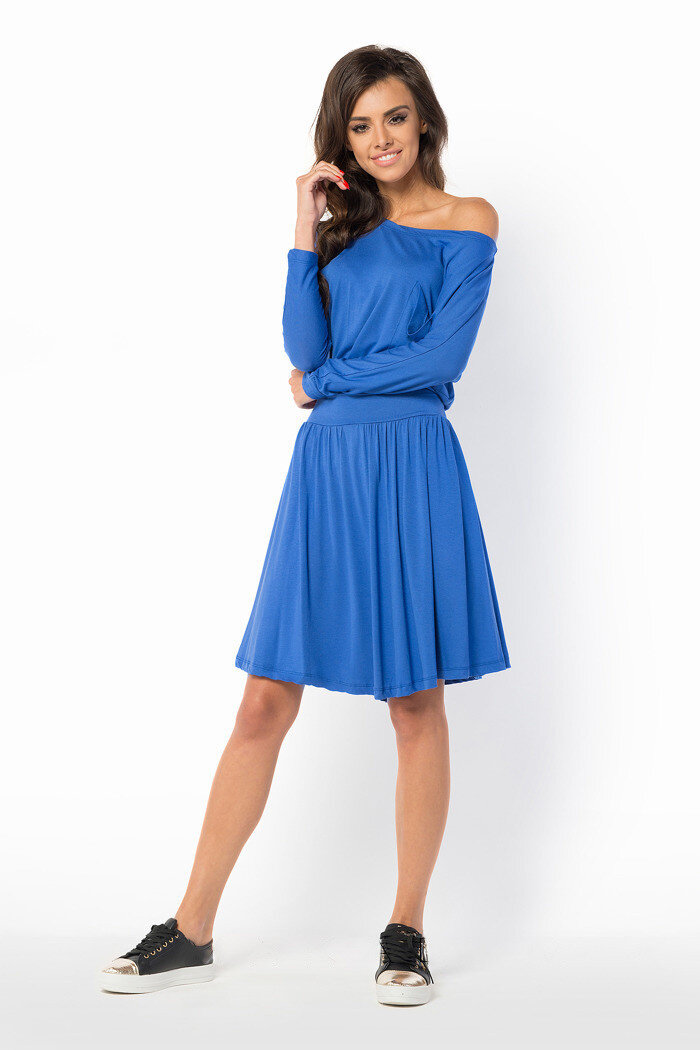 Letní šaty dámské ve volném střihu značkové středně dlouhé modré - Modrá - Makadamia, Královská modř L i10_i333_n_27077_1:554_2:90_