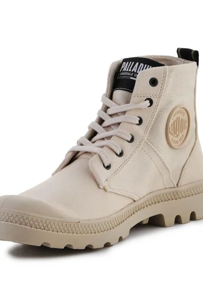 Beige Trappers Palladium Pampa Hi Army Boty