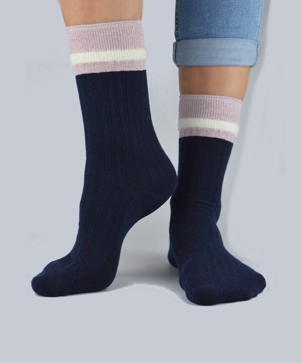 Lesklé dámské ponožky Noviti Glamour, kaštanové 35-38 i384_545772