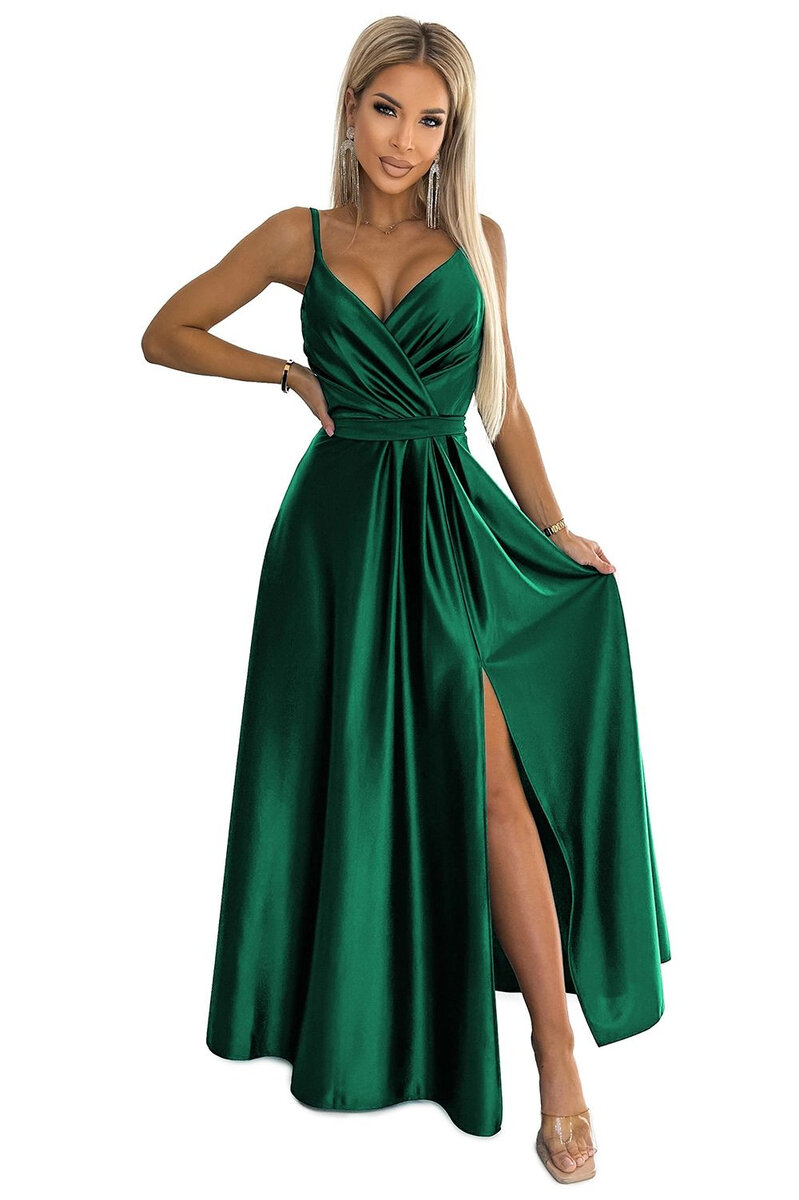 Zelené elegantní maxi šaty JULIET NUMOCO, Zelená S i41_9999935401_2:zelená_3:S_