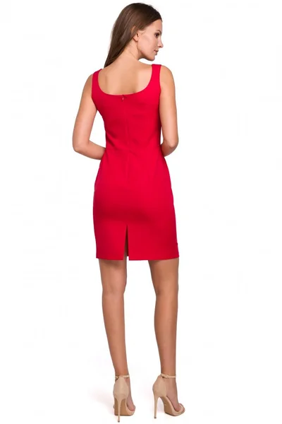 Dámské UT8 Mini šaty se čtvercovým výstřihem - červené Makover