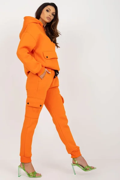 Oranžová oversize tepláková souprava Fashionhunters