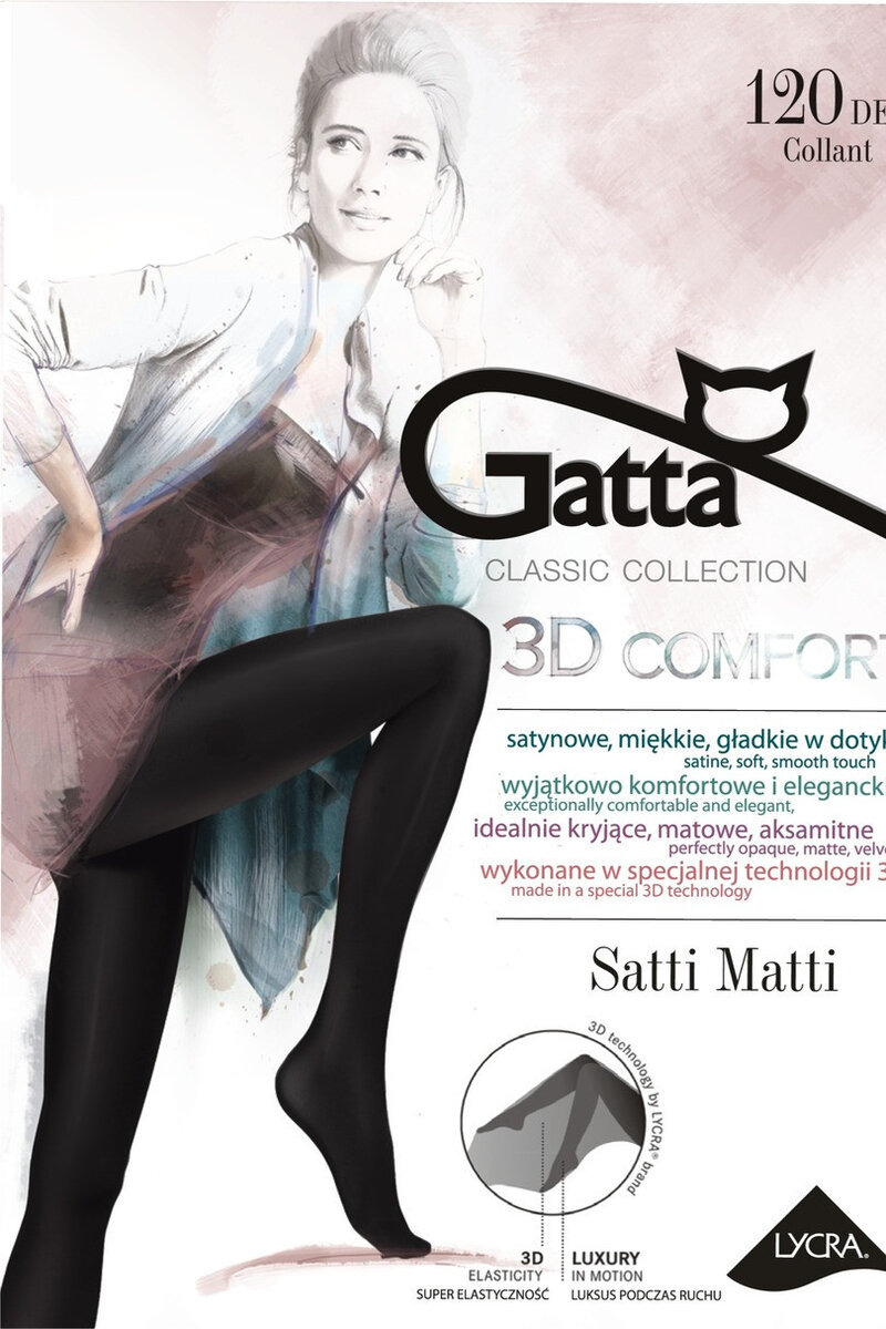 Dámské SATTI MATTI 05XH - Punčochové kalhoty 3D 05XH DEN - Gatta, grafit 4-L i170_000104000443