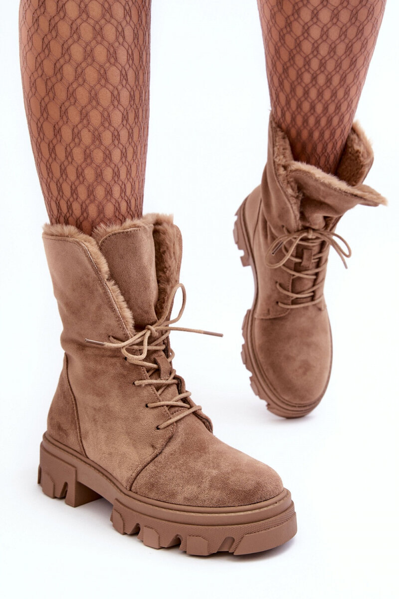 Zimní dámské semišové boty s kožešinou a platformou, 38 i240_186017_2:38