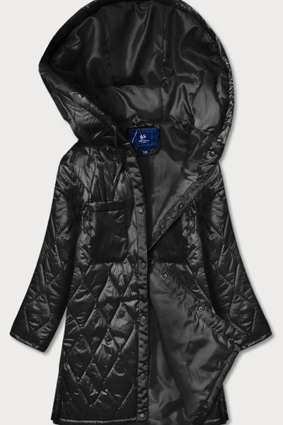 Černá prošívaná dámská oversize bunda s kapucí 28118 Ann Gissy