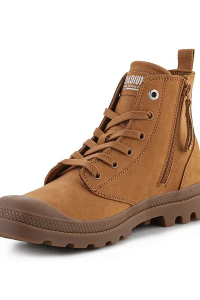 Traperky Palladium Pampa Hi Zip M v odstínu Apple Cinnamon