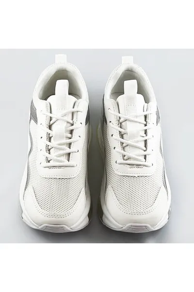 Bílé dámské sportovní boty s transparentní podrážkou 4A273 H&D