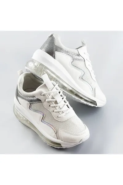 Bílé dámské sportovní boty s transparentní podrážkou 4A273 H&D
