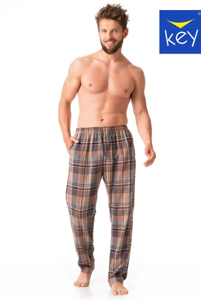 Kostkované pánské flanelové pyžamo - Key
