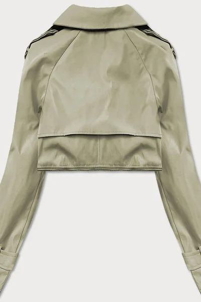 Dámský dvouřadový kabát v khaki barvě s páskem 17E3 Ann Gissy