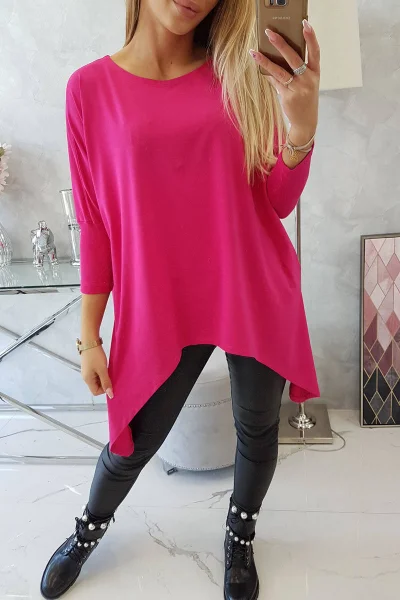 Oversize dámská halenka fuchsiová - K-Fashion