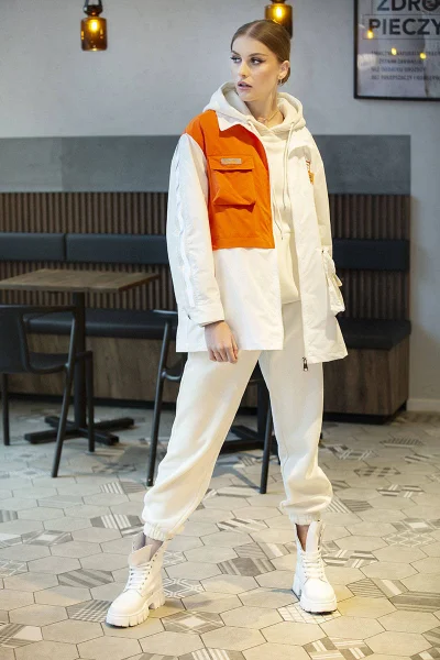 Bílooranžová bunda pro ženy větrovka 30Z Ann Gissy