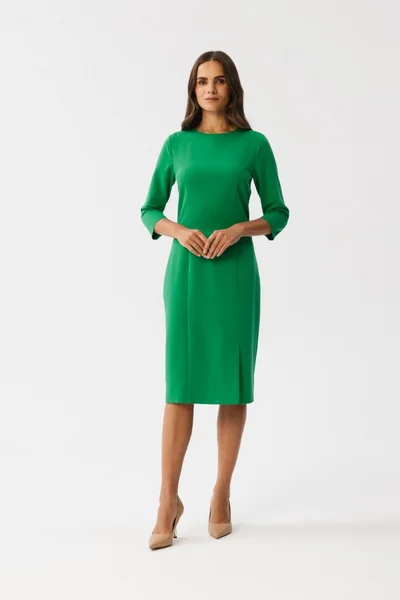 Zelené šaty s rozparkem STYLOVE