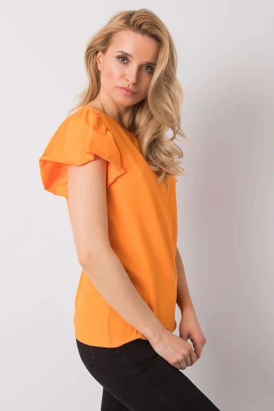 Oranžové dámské bavlněné tričko FPrice