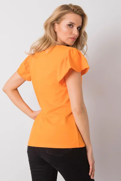 Oranžové dámské bavlněné tričko FPrice