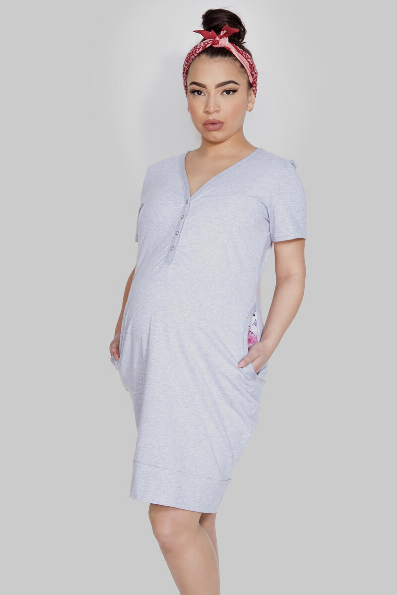 Dámská noční košile Mitex Mama Dress K, Grey XL i384_32540944
