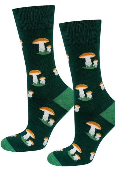Zelené hříbkové ponožky Soxo - Kozácký styl