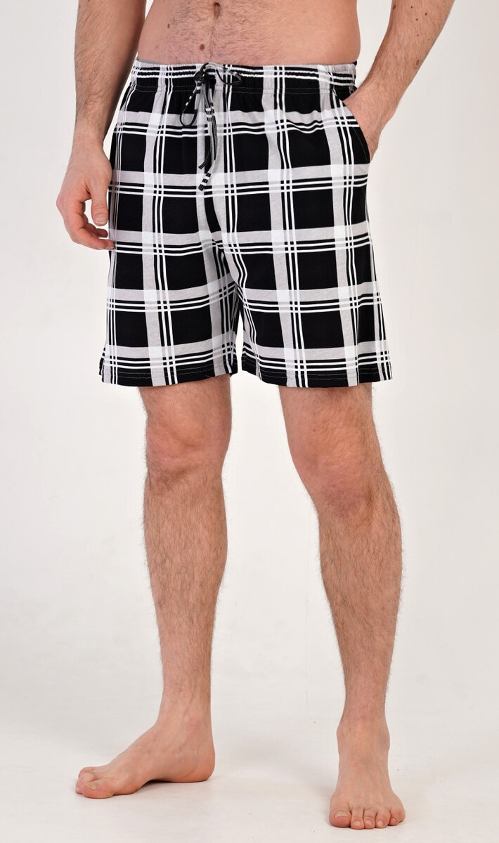 Kostkované pyžamo pro muževé šortky Ondřej Gazzaz, černá M i232_9502_55455957:černá M
