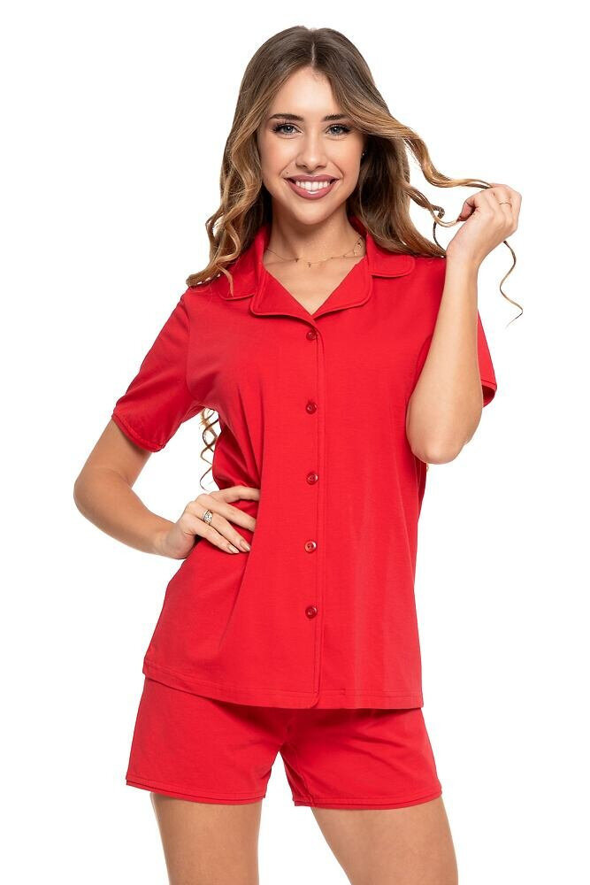 Červené propínací pyžamo Chiara od Moraj, červená L i43_81026_2:červená_3:L_