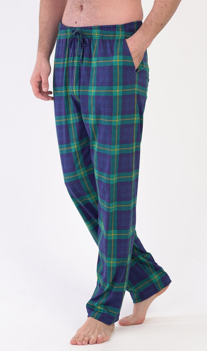 Kostkované pyžamo pro muževé kalhoty Gazzaz William, zelená M i232_9498_55455957:zelená M