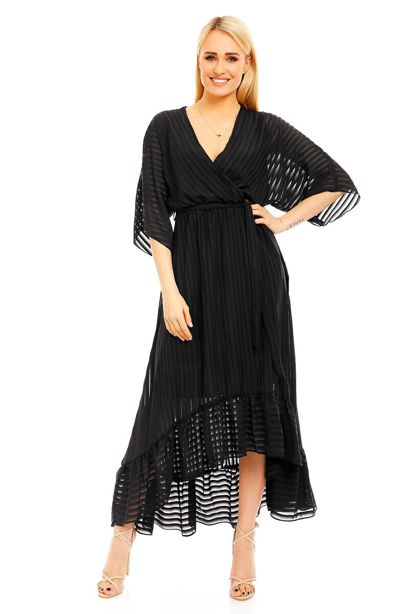 Lehké dámské šaty s asymetrickou sukní černé - Černá - LULU&LOVE, černá S/M i10_i333_n_62024_1:2013_2:116_
