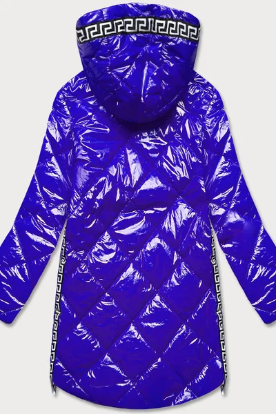 Lehká lesklá bunda pro ženy v chrpové barvě s lemovkami 6S5U Libland
