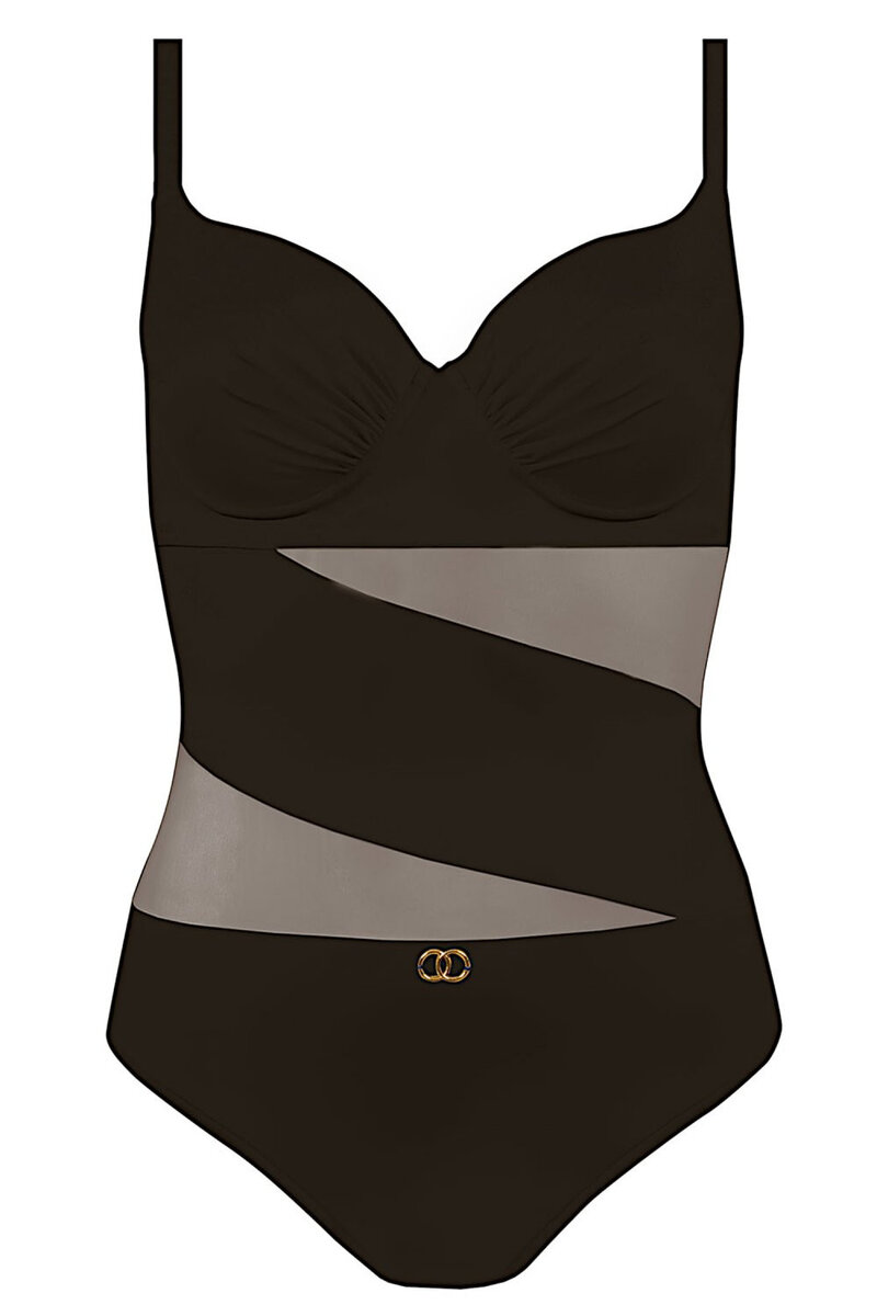 Černé módní jednodílné plavky Self Glamour, černá 90/G i41_81480_2:černá_3:90/G_