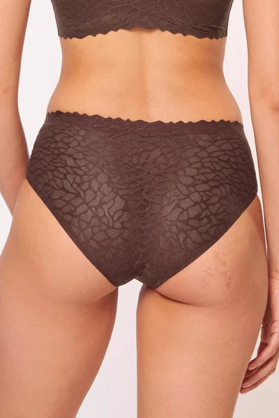 Dámské kalhotky Sloggi Zero Feel Lace High Waist Brown