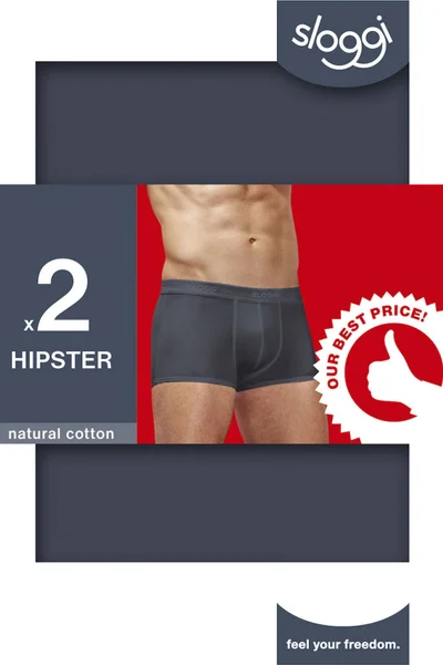 Šedé hipstery boxerky pro muže s elastanem od Sloggi