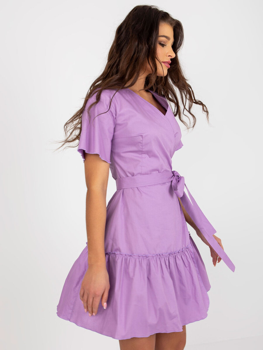 Ležérní fialové šaty s volánem - LK-SK-508646, 40 i523_2016103366330