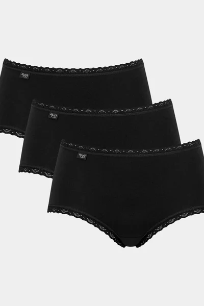 Dámské kalhotky Sloggi FNB991 Cotton Lace Midi C3P černé