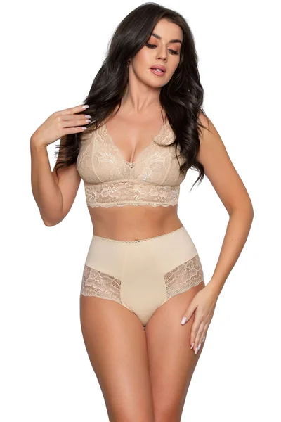 Beige Elegantní Dámské Kalhotky - CottonLace