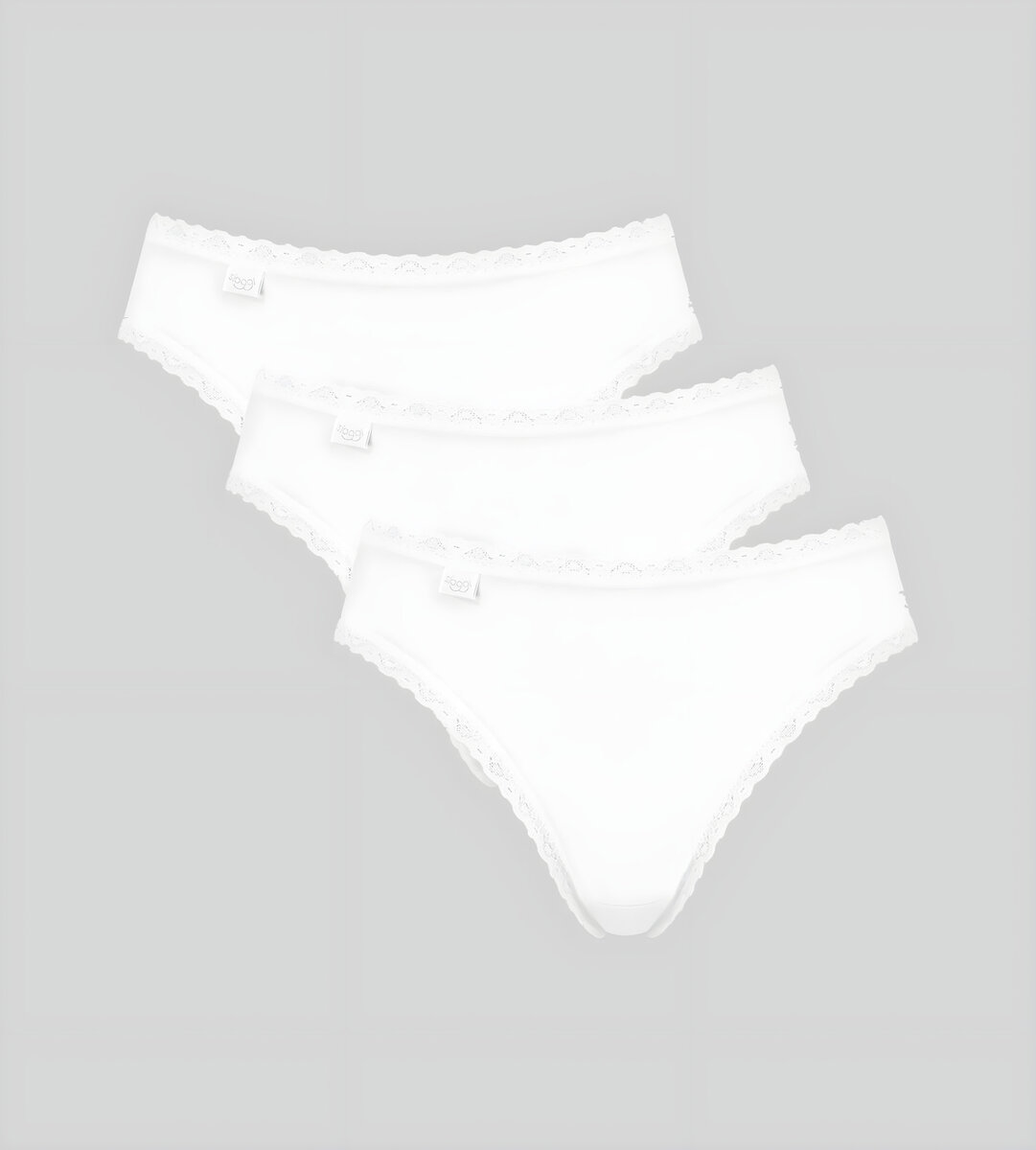 Dámské kalhotky Sloggi 650R Cotton Lace Tai C3P bílé, WHITE 48 i343_10167199-0003-48
