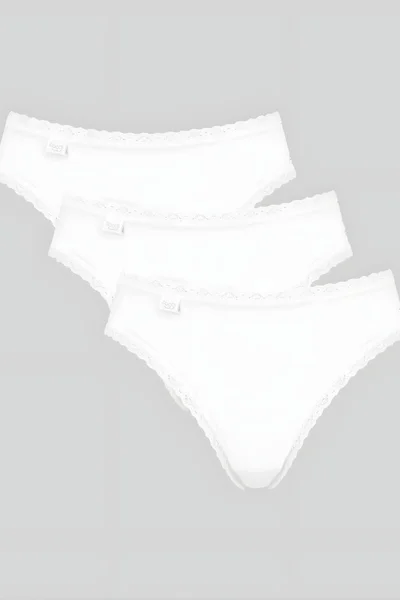Dámské kalhotky Sloggi 650R Cotton Lace Tai C3P bílé