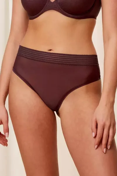 Dámská vysoká tanga Triumph Tempting Sheer - Hnědá