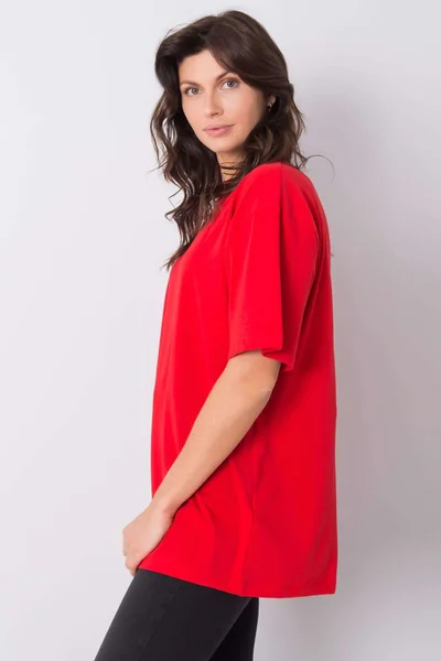 Dámské RUE PARIS Červené bavlněné tričko FPrice