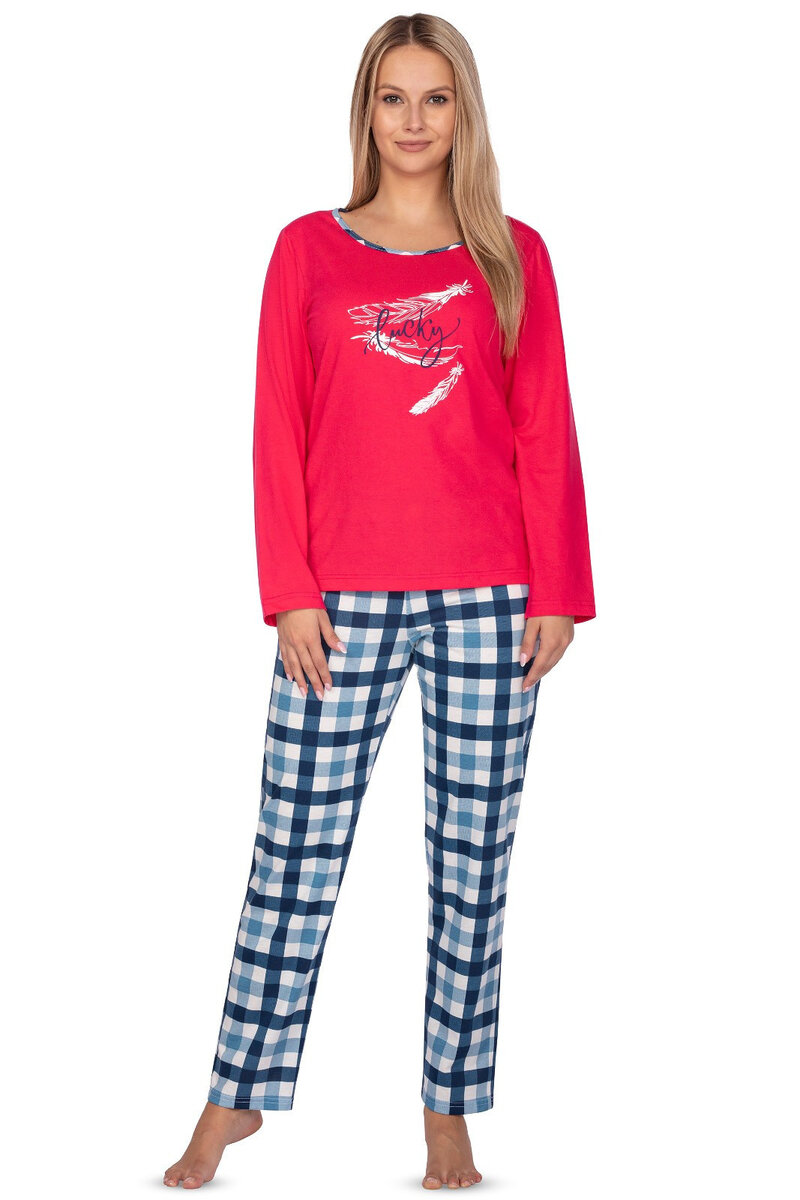 Kostkované pyžamo pro ženy Regina, Raspberry XL i384_18544270
