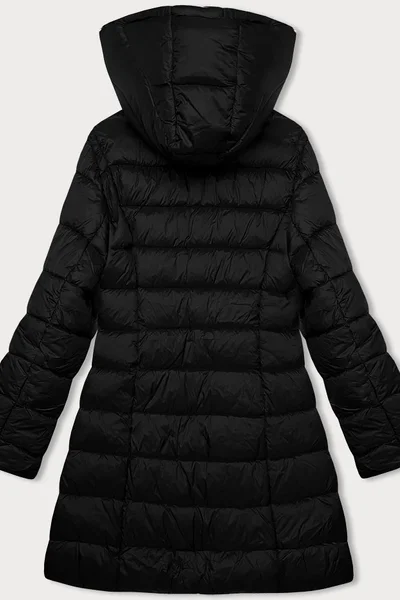Černá prošívaná dámská bunda s kapucí J Style