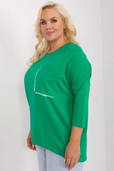 Fashionhunters Zelená Plus Size Halenka s Delším Zadním Dílem