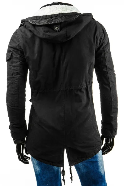 Pánská prošívaná bunda na zimu s odnímatelnou kapucí černá - Černá XXL - Dstreet
