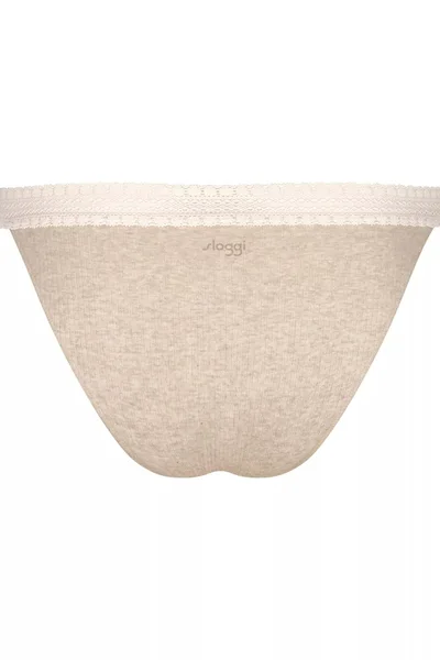 Žebrovaná krajková tanga GO Ribbed - GRAY