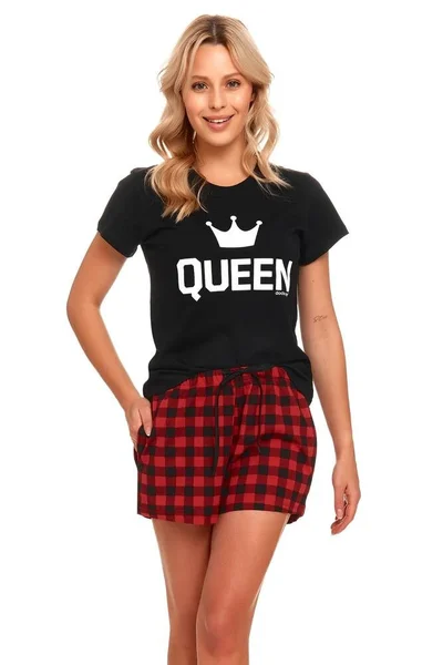 Černé bavlněné pyžamo Queen pro ženy od DN Nightwear