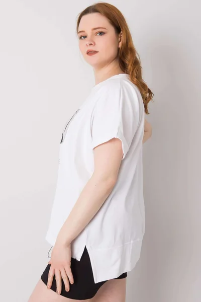 Bílá plus size halenka Fashionhunters oversize