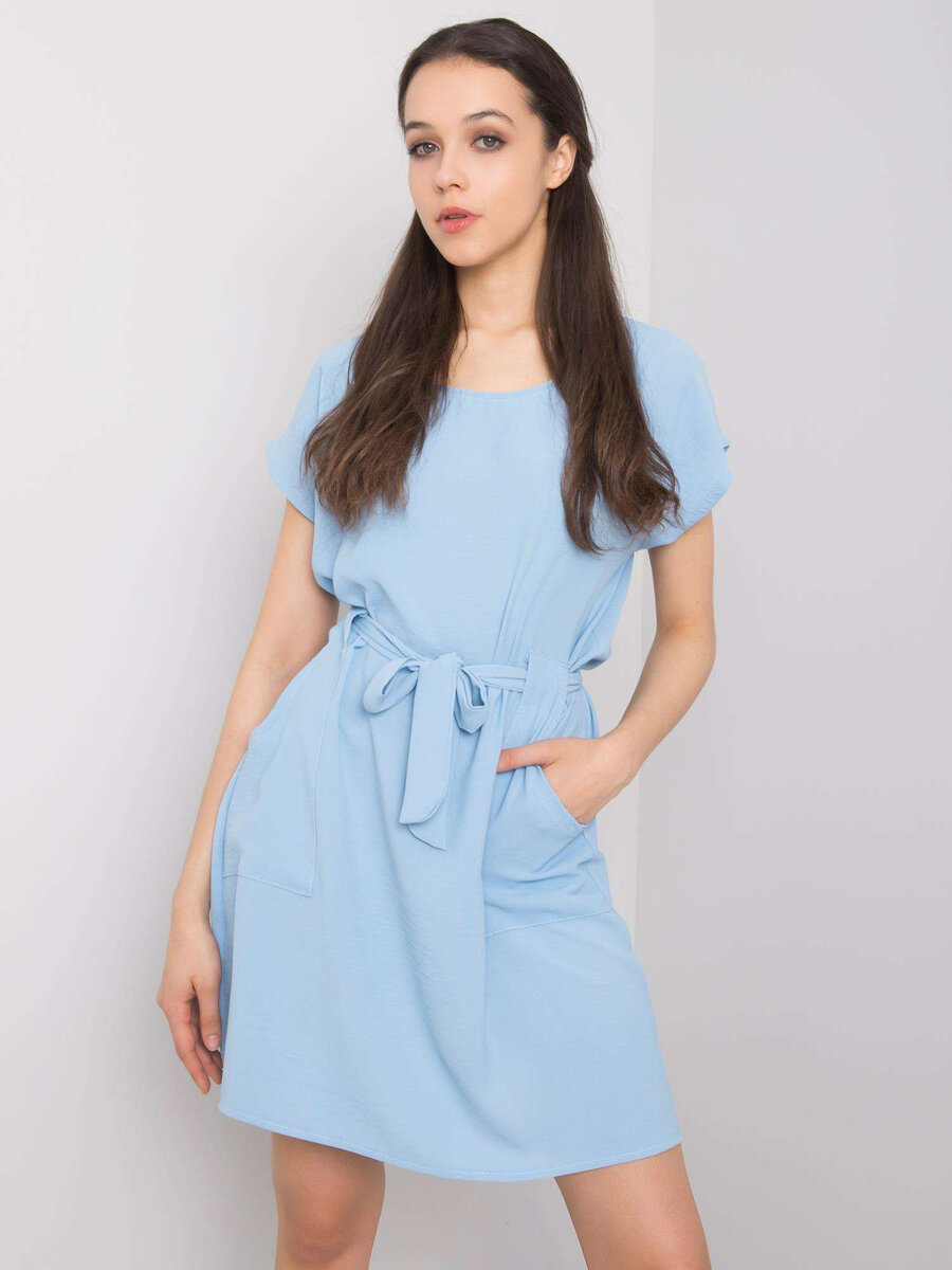 Dámské modré šaty s kapsami FPrice, jedna velikost i523_2016102919896