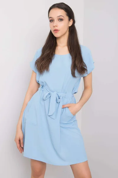 Dámské modré šaty s kapsami FPrice
