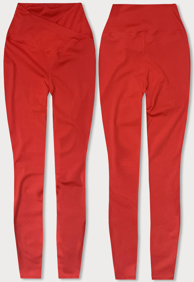 Sportovní červené legíny s vysokým pasem - FlexiFit, odcienie czerwieni XL (42) i392_22168-53