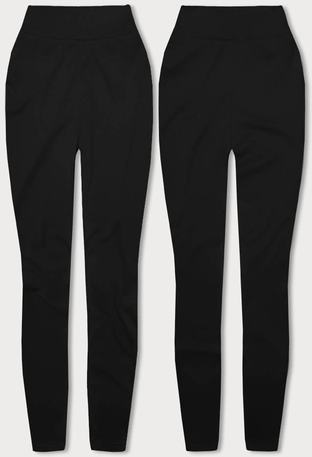 Sportovní černé legíny s vysokým pasem a kožíškem J.STYLE, odcienie czerni M (38) i392_22170-47