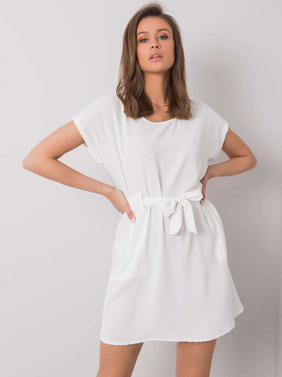 Dámské bílé šaty s kapsami FPrice, jedna velikost i523_2016102919834