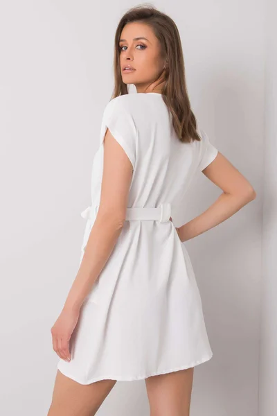 Dámské bílé šaty s kapsami FPrice