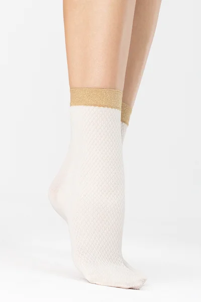 Punčochové ponožky Fiore Biscuitt 60 DEN s metalizovanou přízí a označenými prsty
